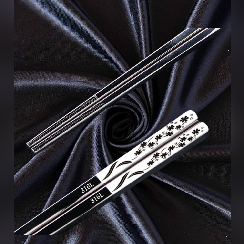 Stainless Steel Chopsticks Reusable Dishwasher Safe 1 Pair